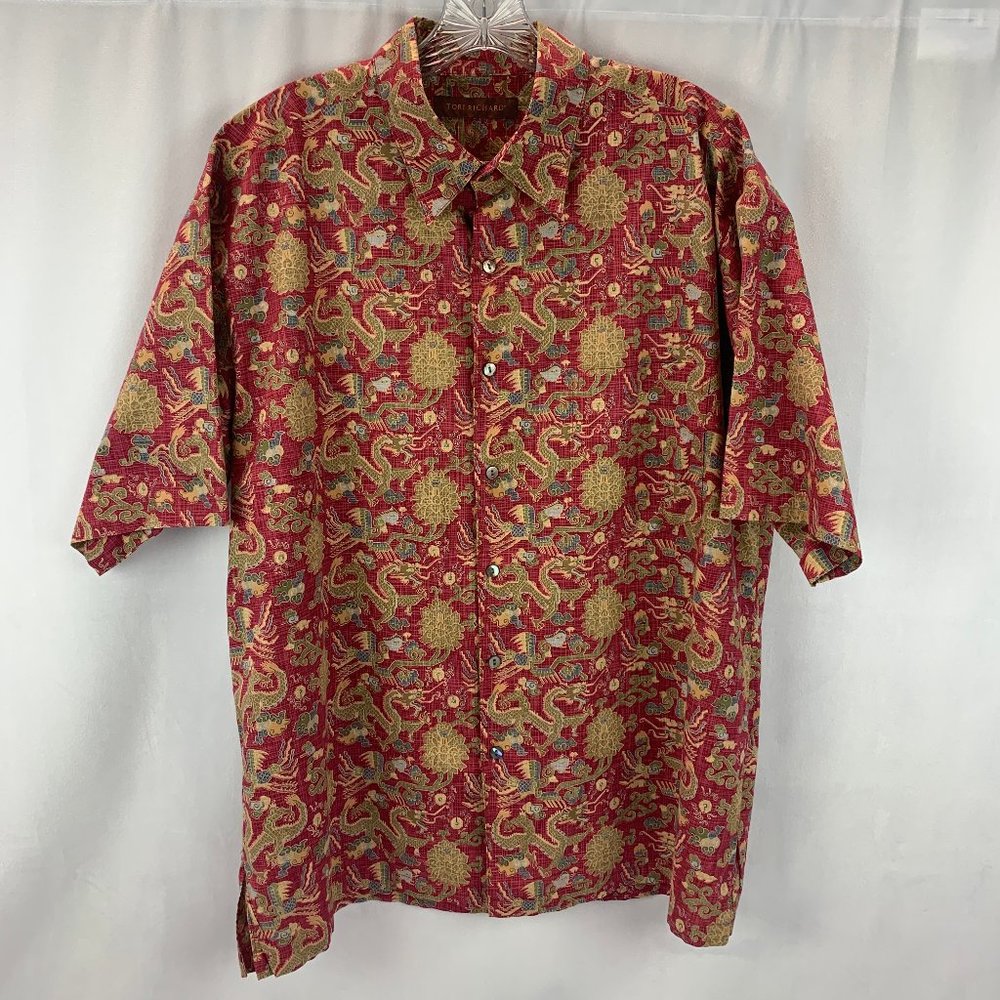 Tori Richard Hawaiian Shirt Dragons size L